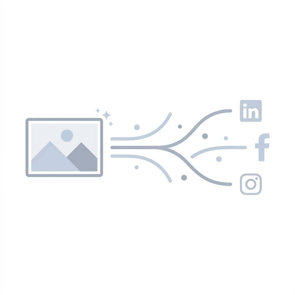 Autopost IA features: AI generation and social media publishing